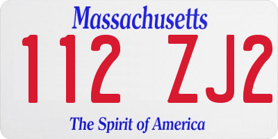 MA license plate 112ZJ2