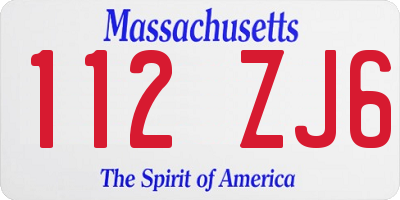 MA license plate 112ZJ6