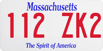 MA license plate 112ZK2