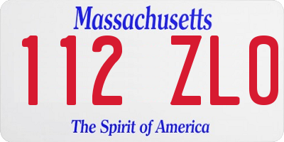 MA license plate 112ZL0