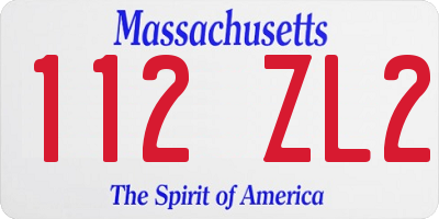 MA license plate 112ZL2