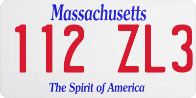 MA license plate 112ZL3