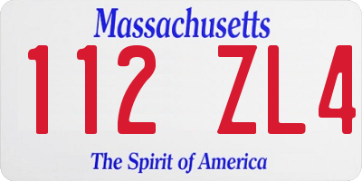 MA license plate 112ZL4