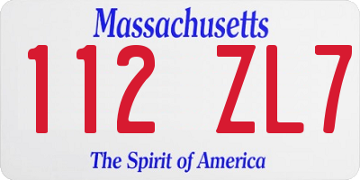 MA license plate 112ZL7