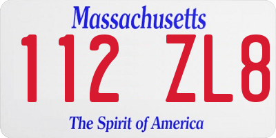 MA license plate 112ZL8