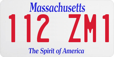 MA license plate 112ZM1