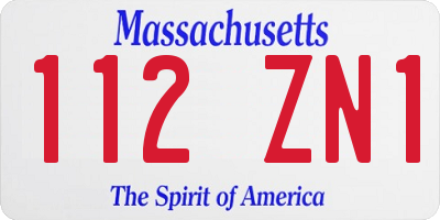 MA license plate 112ZN1