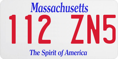 MA license plate 112ZN5