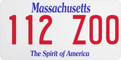 MA license plate 112ZO0