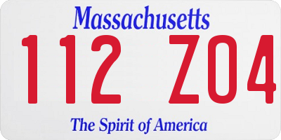 MA license plate 112ZO4
