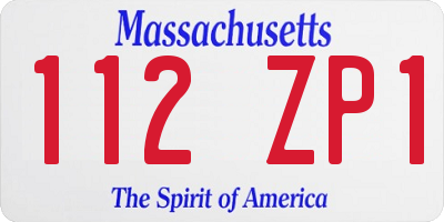 MA license plate 112ZP1