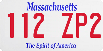 MA license plate 112ZP2