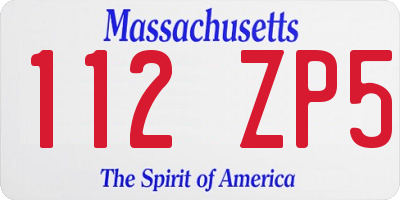 MA license plate 112ZP5