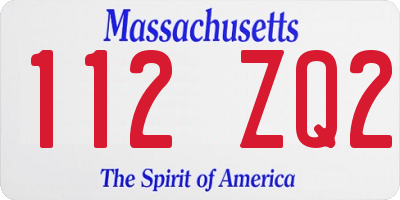 MA license plate 112ZQ2