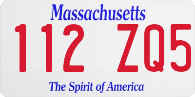 MA license plate 112ZQ5