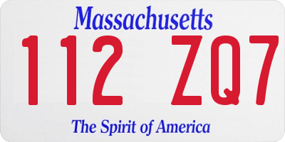 MA license plate 112ZQ7