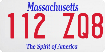 MA license plate 112ZQ8