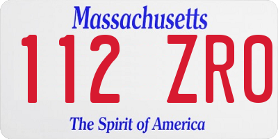 MA license plate 112ZR0