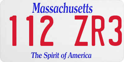MA license plate 112ZR3