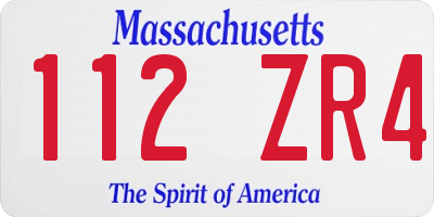 MA license plate 112ZR4