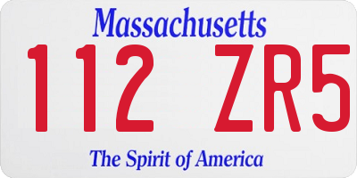 MA license plate 112ZR5