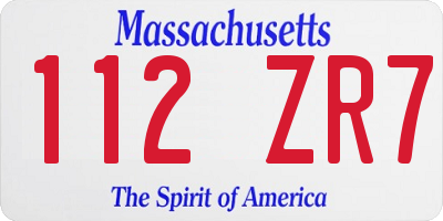 MA license plate 112ZR7