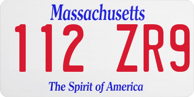 MA license plate 112ZR9