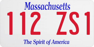 MA license plate 112ZS1