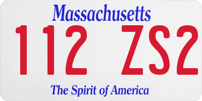 MA license plate 112ZS2