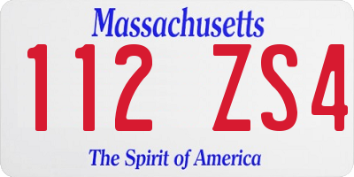 MA license plate 112ZS4