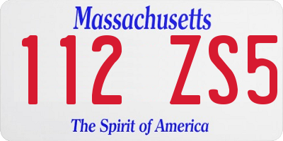 MA license plate 112ZS5