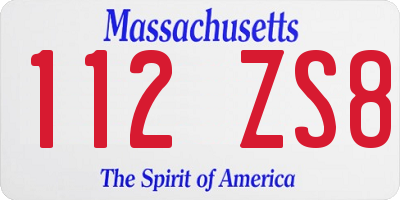 MA license plate 112ZS8