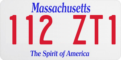 MA license plate 112ZT1