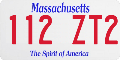 MA license plate 112ZT2
