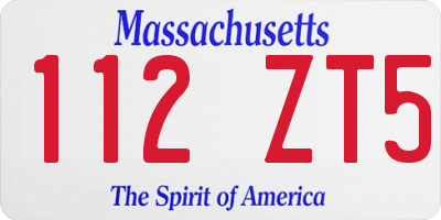 MA license plate 112ZT5