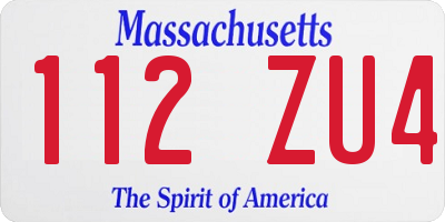 MA license plate 112ZU4
