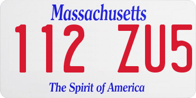 MA license plate 112ZU5