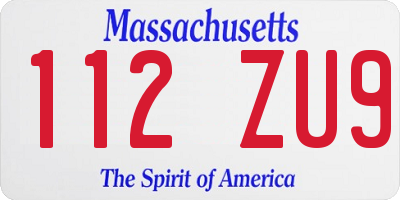 MA license plate 112ZU9