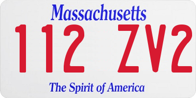 MA license plate 112ZV2