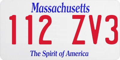 MA license plate 112ZV3