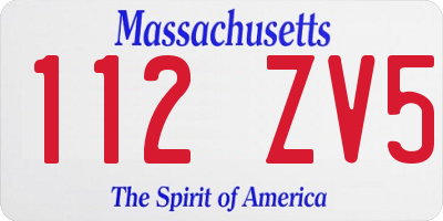 MA license plate 112ZV5