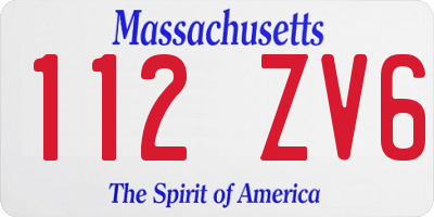 MA license plate 112ZV6