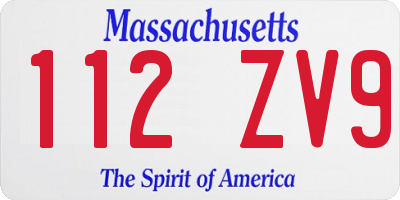 MA license plate 112ZV9