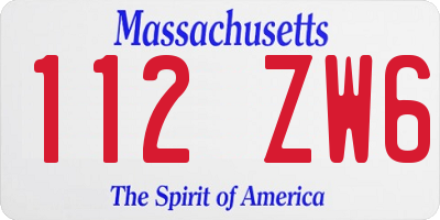 MA license plate 112ZW6