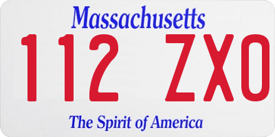 MA license plate 112ZX0