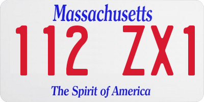 MA license plate 112ZX1