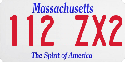 MA license plate 112ZX2