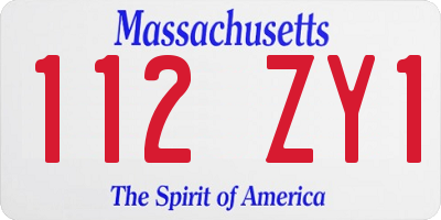 MA license plate 112ZY1
