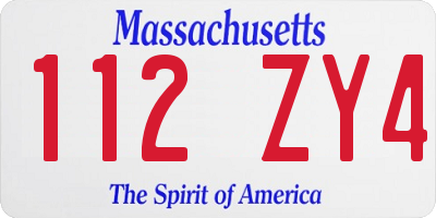 MA license plate 112ZY4