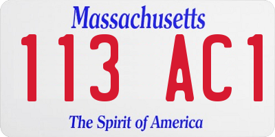 MA license plate 113AC1
